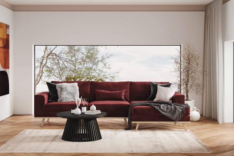 Copenhagen 4-sits Högervänd L-formad Divansoffa i Sammet - Lila - Möbler - Soffa - Divansoffa & schäslongsoffa - 4 sits soffa med divan