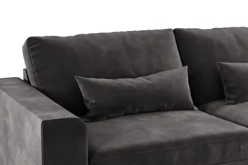 Copenhagen 4-sits Högervänd L-formad Divansoffa i Sammet - Mörkgrå - Möbler - Soffa - Divansoffa & schäslongsoffa - 4 sits soffa med divan
