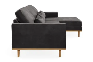 Copenhagen 4-sits Högervänd L-formad Divansoffa i Sammet - Mörkgrå - Möbler - Soffa - Divansoffa & schäslongsoffa - 4 sits soffa med divan
