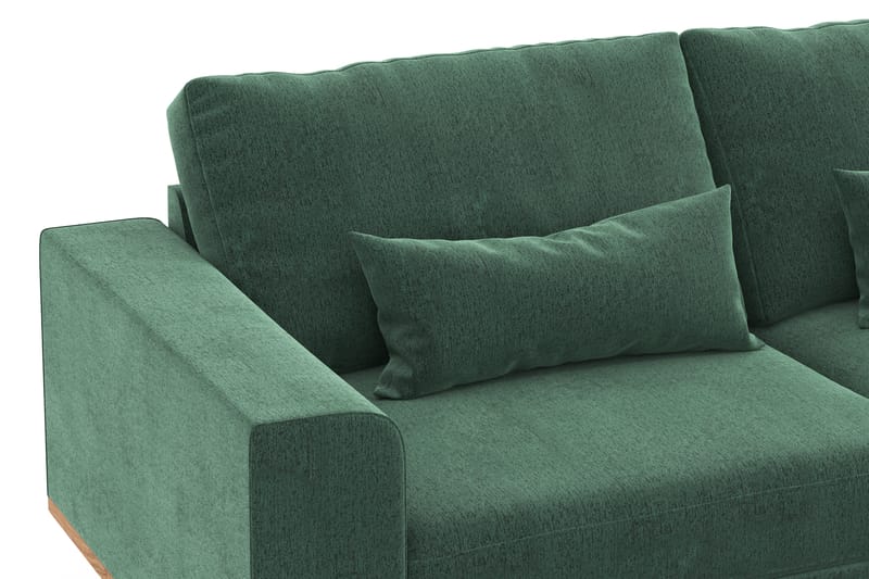 Copenhagen 4-sits Högervänd L-formad Divansoffa i Sammet - Mörkgrön - Möbler - Soffa - Divansoffa & schäslongsoffa - 4 sits soffa med divan