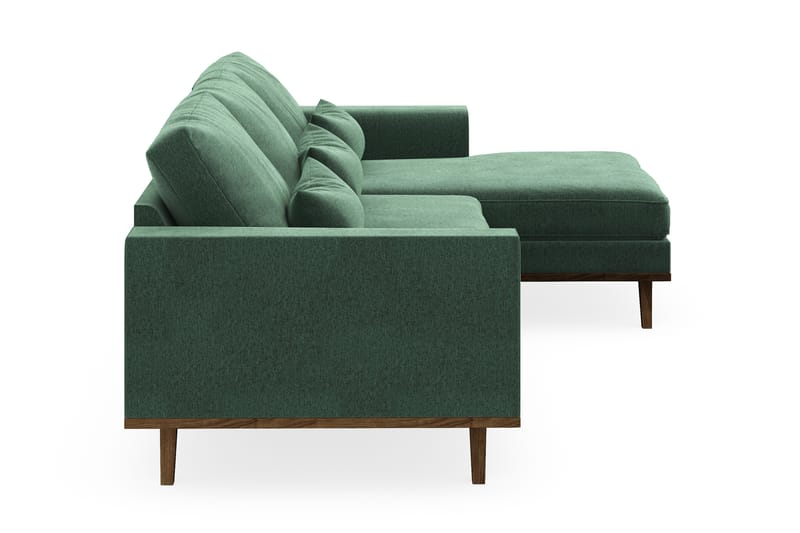 Copenhagen 4-sits Högervänd L-formad Divansoffa i Sammet - Mörkgrön - Möbler - Soffa - Divansoffa & schäslongsoffa - 4 sits soffa med divan
