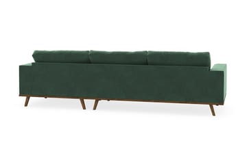 Copenhagen 4-sits Högervänd L-formad Divansoffa i Sammet - Mörkgrön - Möbler - Soffa - Divansoffa & schäslongsoffa - 4 sits soffa med divan
