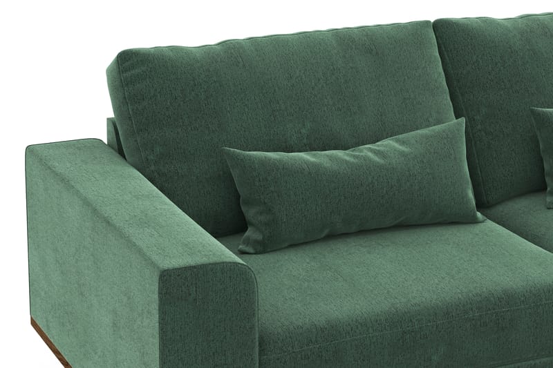 Copenhagen 4-sits Högervänd L-formad Divansoffa i Sammet - Mörkgrön - Möbler - Soffa - Divansoffa & schäslongsoffa - 4 sits soffa med divan