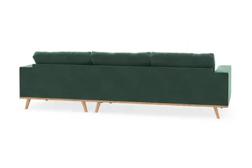 Copenhagen 4-sits Högervänd L-formad Divansoffa i Sammet - Mörkgrön - Möbler - Soffa - Divansoffa & schäslongsoffa - 4 sits soffa med divan
