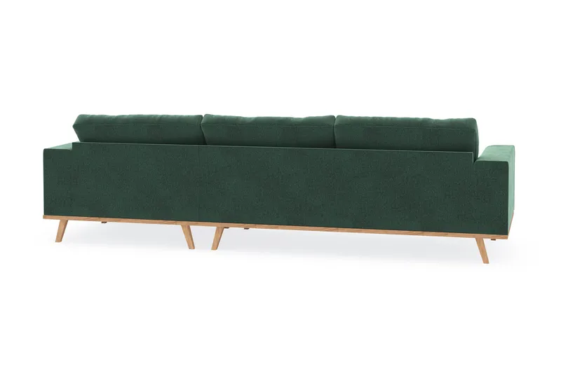 Copenhagen 4-sits Högervänd L-formad Divansoffa i Sammet - Mörkgrön - Möbler - Soffa - Divansoffa & schäslongsoffa - 4 sits soffa med divan