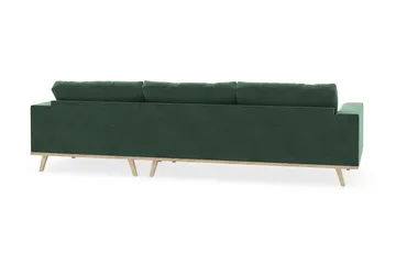 Copenhagen 4-sits Högervänd L-formad Divansoffa i Sammet - Mörkgrön - Möbler - Soffa - Divansoffa & schäslongsoffa - 4 sits soffa med divan