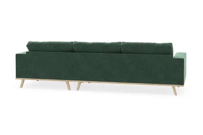 Copenhagen 4-sits Högervänd L-formad Divansoffa i Sammet - Mörkgrön - Möbler - Soffa - Divansoffa & schäslongsoffa - 4 sits soffa med divan