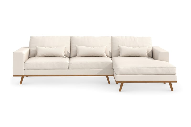 Copenhagen 4-sits Högervänd L-formad Divansoffa i Tyg - Beige - Möbler - Soffa - Divansoffa & schäslongsoffa - 4 sits soffa med divan