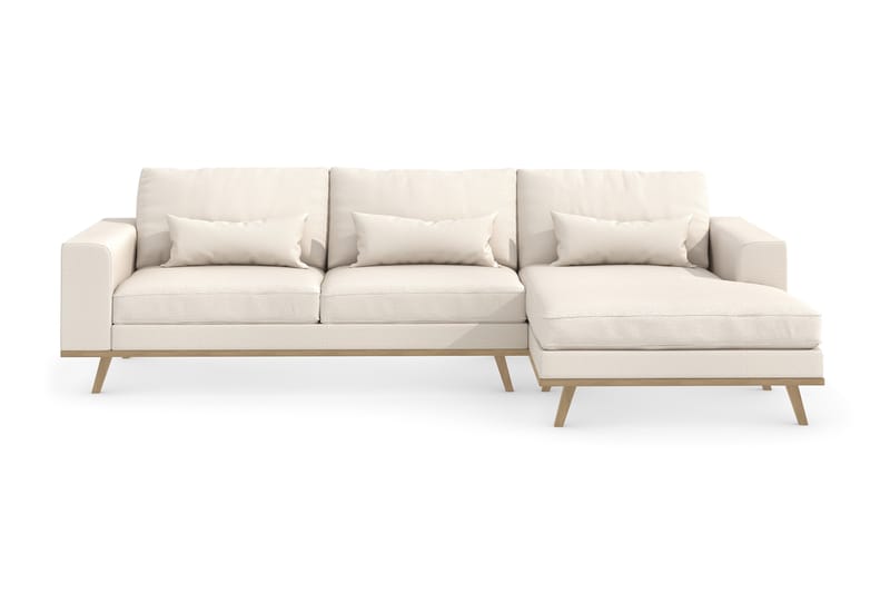 Copenhagen 4-sits Högervänd L-formad Divansoffa i Tyg - Beige - Möbler - Soffa - Divansoffa & schäslongsoffa - 4 sits soffa med divan