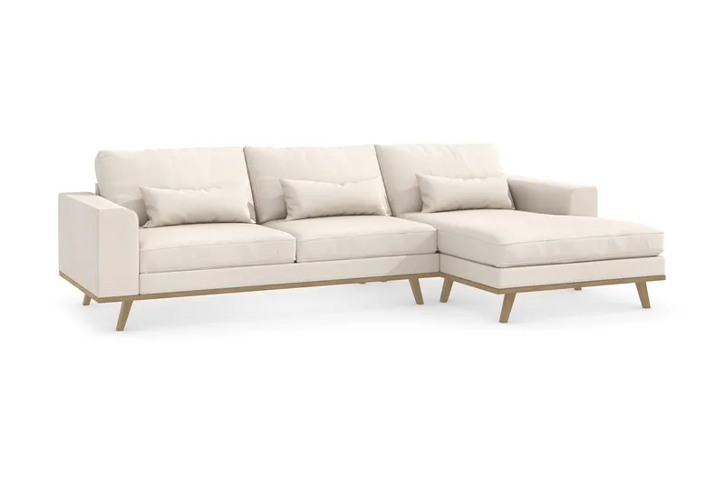 Copenhagen 4-sits Högervänd L-formad Divansoffa i Tyg - Beige - Möbler - Soffa - Divansoffa & schäslongsoffa - 4 sits soffa med divan
