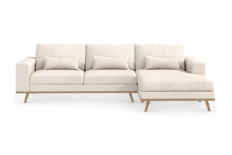 Copenhagen 4-sits Högervänd L-formad Divansoffa i Tyg - Beige - Möbler - Soffa - Divansoffa & schäslongsoffa - 4 sits soffa med divan