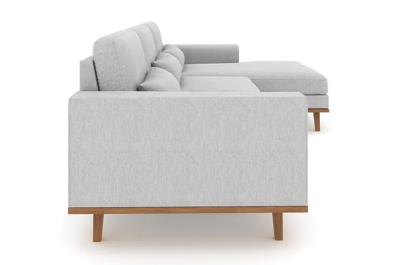 Copenhagen 4-sits Högervänd L-formad Divansoffa i Tyg - Grå - Möbler - Soffa - Divansoffa & schäslongsoffa - 4 sits soffa med divan