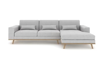 Copenhagen 4-sits Högervänd L-formad Divansoffa i Tyg - Grå - Möbler - Soffa - Divansoffa & schäslongsoffa - 4 sits soffa med divan