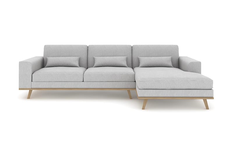 Copenhagen 4-sits Högervänd L-formad Divansoffa i Tyg - Grå - Möbler - Soffa - Divansoffa & schäslongsoffa - 4 sits soffa med divan