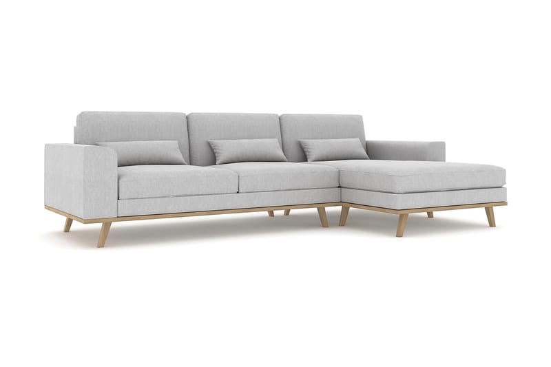 Copenhagen 4-sits Högervänd L-formad Divansoffa i Tyg - Grå - Möbler - Soffa - Divansoffa & schäslongsoffa - 4 sits soffa med divan
