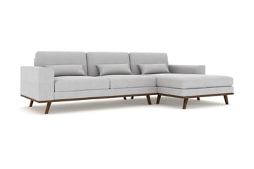 Copenhagen 4-sits Högervänd L-formad Divansoffa i Tyg - Grå - Möbler - Soffa - Divansoffa & schäslongsoffa - 4 sits soffa med divan