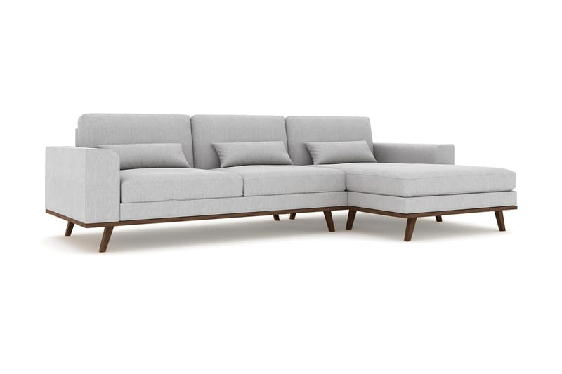 Copenhagen 4-sits Högervänd L-formad Divansoffa i Tyg - Grå - Möbler - Soffa - Divansoffa & schäslongsoffa - 4 sits soffa med divan