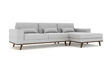 Copenhagen 4-sits Högervänd L-formad Divansoffa i Tyg - Grå - Möbler - Soffa - Divansoffa & schäslongsoffa - 4 sits soffa med divan