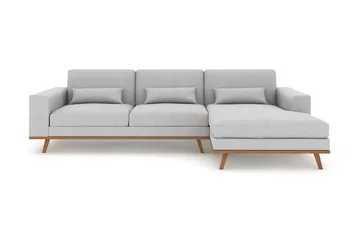 Copenhagen 4-sits Högervänd L-formad Divansoffa i Tyg - Grå - Möbler - Soffa - Divansoffa & schäslongsoffa - 4 sits soffa med divan