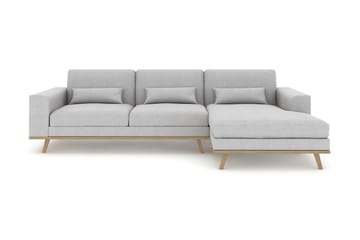 Copenhagen 4-sits Högervänd L-formad Divansoffa i Tyg - Grå - Möbler - Soffa - Divansoffa & schäslongsoffa - 4 sits soffa med divan