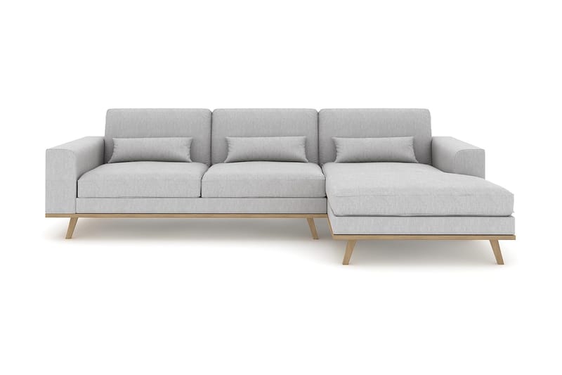 Copenhagen 4-sits Högervänd L-formad Divansoffa i Tyg - Grå - Möbler - Soffa - Divansoffa & schäslongsoffa - 4 sits soffa med divan