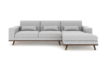 Copenhagen 4-sits Högervänd L-formad Divansoffa i Tyg - Grå - Möbler - Soffa - Divansoffa & schäslongsoffa - 4 sits soffa med divan
