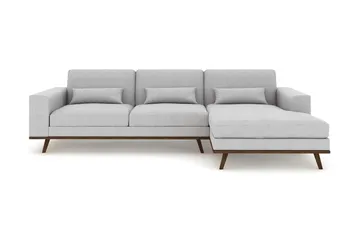 Copenhagen 4-sits Högervänd L-formad Divansoffa i Tyg - Grå - Möbler - Soffa - Divansoffa & schäslongsoffa - 4 sits soffa med divan