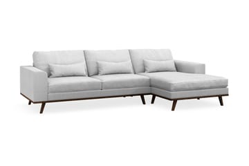 Copenhagen 4-sits Högervänd L-formad Divansoffa i Tyg - Ljusgrå - Möbler - Soffa - Divansoffa & schäslongsoffa - 4 sits soffa med divan