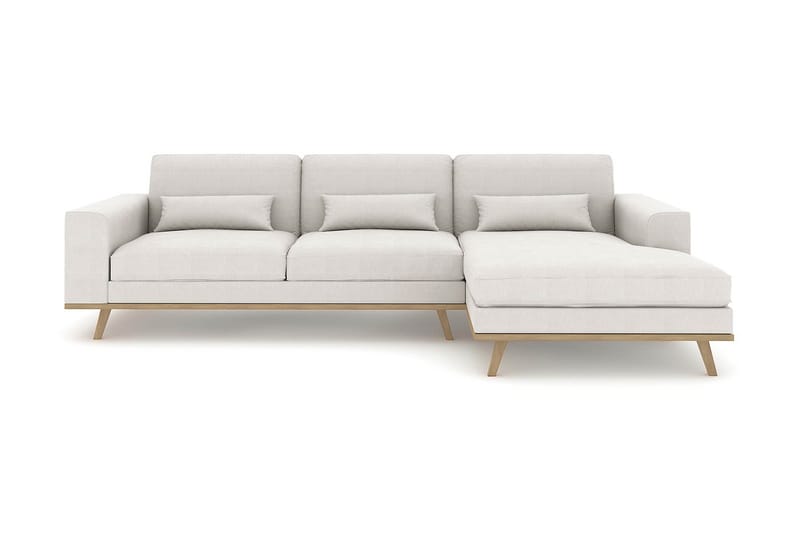 Copenhagen 4-sits Högervänd L-formad Divansoffa i Tyg - Ljusgrå - Möbler - Soffa - Divansoffa & schäslongsoffa - 4 sits soffa med divan