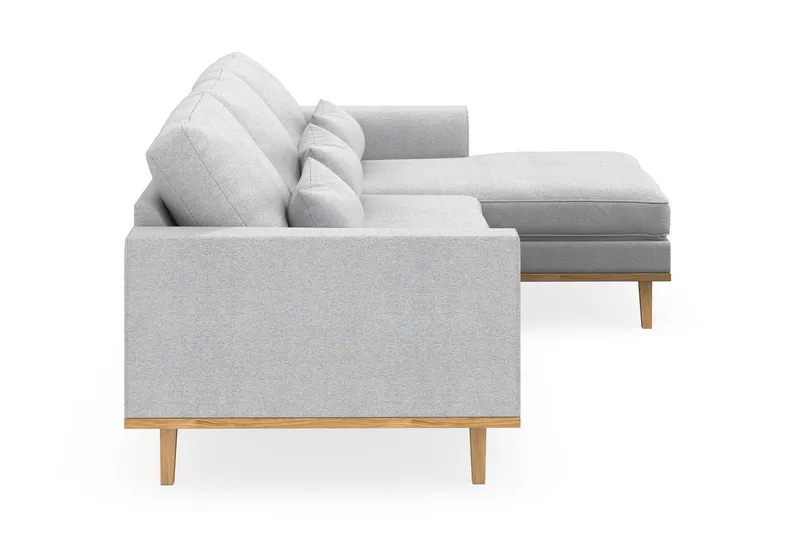 Copenhagen 4-sits Högervänd L-formad Divansoffa i Tyg - Ljusgrå - Möbler - Soffa - Divansoffa & schäslongsoffa - 4 sits soffa med divan
