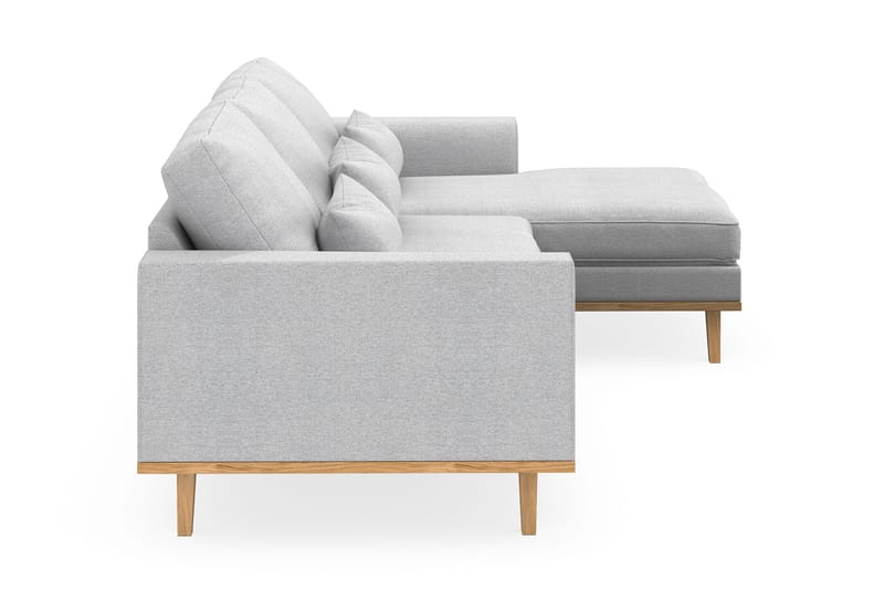 Copenhagen 4-sits Högervänd L-formad Divansoffa i Tyg - Ljusgrå - Möbler - Soffa - Divansoffa & schäslongsoffa - 4 sits soffa med divan