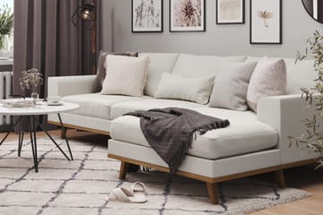 Copenhagen 4-sits Högervänd L-formad Divansoffa i Tyg - Ljusgrå - Möbler - Soffa - Divansoffa & schäslongsoffa - 4 sits soffa med divan