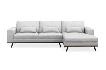 Copenhagen 4-sits Högervänd L-formad Divansoffa i Tyg - Ljusgrå - Möbler - Soffa - Divansoffa & schäslongsoffa - 4 sits soffa med divan