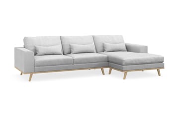 Copenhagen 4-sits Högervänd L-formad Divansoffa i Tyg - Ljusgrå - Möbler - Soffa - Divansoffa & schäslongsoffa - 4 sits soffa med divan