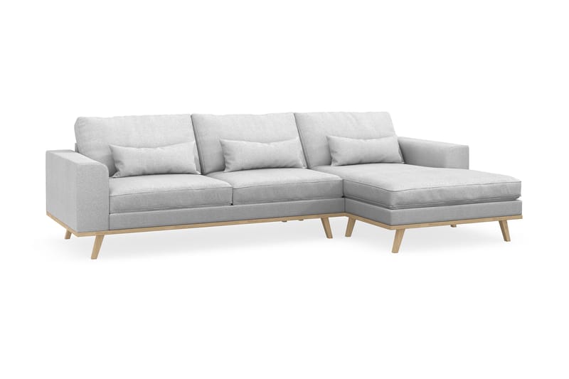 Copenhagen 4-sits Högervänd L-formad Divansoffa i Tyg - Ljusgrå - Möbler - Soffa - Divansoffa & schäslongsoffa - 4 sits soffa med divan