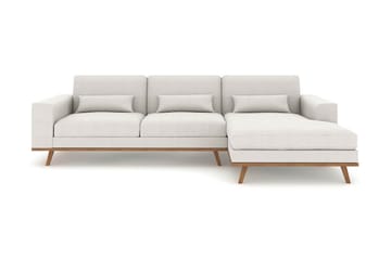 Copenhagen 4-sits Högervänd L-formad Divansoffa i Tyg - Ljusgrå - Möbler - Soffa - Divansoffa & schäslongsoffa - 4 sits soffa med divan