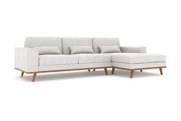Copenhagen 4-sits Högervänd L-formad Divansoffa i Tyg - Ljusgrå - Möbler - Soffa - Divansoffa & schäslongsoffa - 4 sits soffa med divan