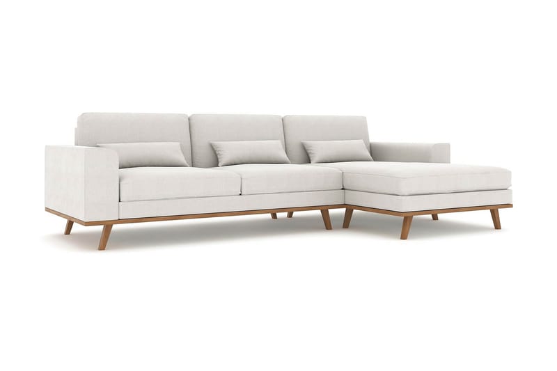Copenhagen 4-sits Högervänd L-formad Divansoffa i Tyg - Ljusgrå - Möbler - Soffa - Divansoffa & schäslongsoffa - 4 sits soffa med divan