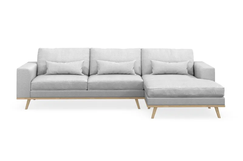 Copenhagen 4-sits Högervänd L-formad Divansoffa i Tyg - Ljusgrå - Möbler - Soffa - Divansoffa & schäslongsoffa - 4 sits soffa med divan