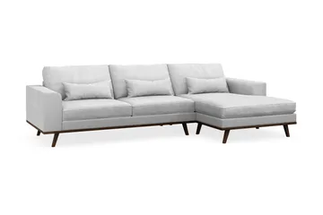 Copenhagen 4-sits Högervänd L-formad Divansoffa i Tyg - Ljusgrå - Möbler - Soffa - Divansoffa & schäslongsoffa - 4 sits soffa med divan