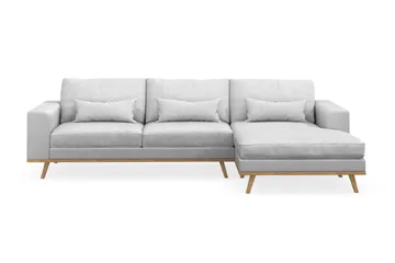 Copenhagen 4-sits Högervänd L-formad Divansoffa i Tyg - Ljusgrå - Möbler - Soffa - Divansoffa & schäslongsoffa - 4 sits soffa med divan