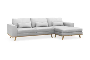 Copenhagen 4-sits Högervänd L-formad Divansoffa i Tyg - Ljusgrå - Möbler - Soffa - Divansoffa & schäslongsoffa - 4 sits soffa med divan