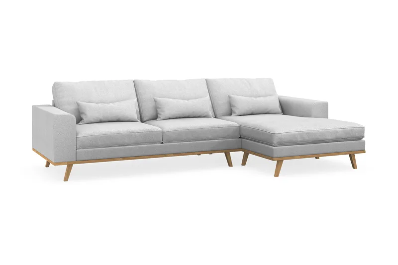 Copenhagen 4-sits Högervänd L-formad Divansoffa i Tyg - Ljusgrå - Möbler - Soffa - Divansoffa & schäslongsoffa - 4 sits soffa med divan