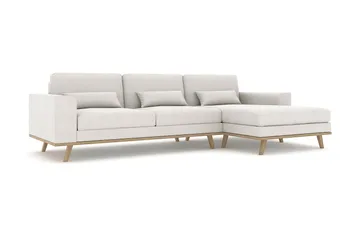 Copenhagen 4-sits Högervänd L-formad Divansoffa i Tyg - Ljusgrå - Möbler - Soffa - Divansoffa & schäslongsoffa - 4 sits soffa med divan