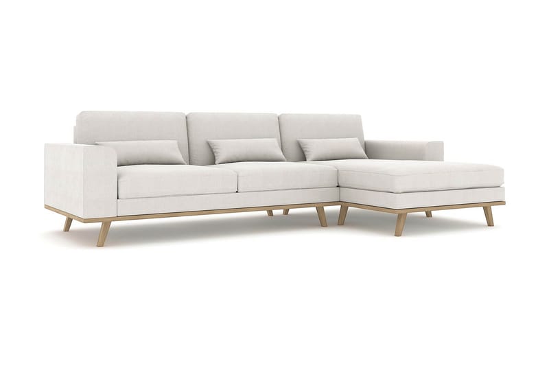 Copenhagen 4-sits Högervänd L-formad Divansoffa i Tyg - Ljusgrå - Möbler - Soffa - Divansoffa & schäslongsoffa - 4 sits soffa med divan