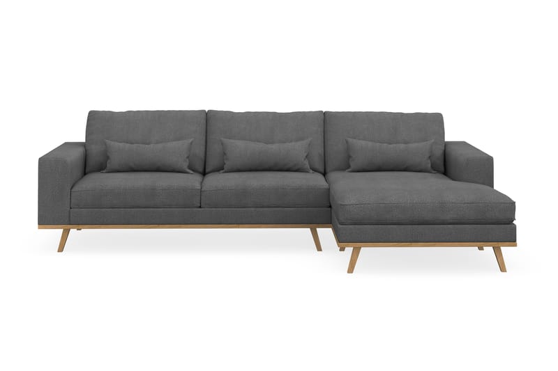 Copenhagen 4-sits Högervänd L-formad Divansoffa i Tyg - Mörkgrå - Möbler - Soffa - Divansoffa & schäslongsoffa