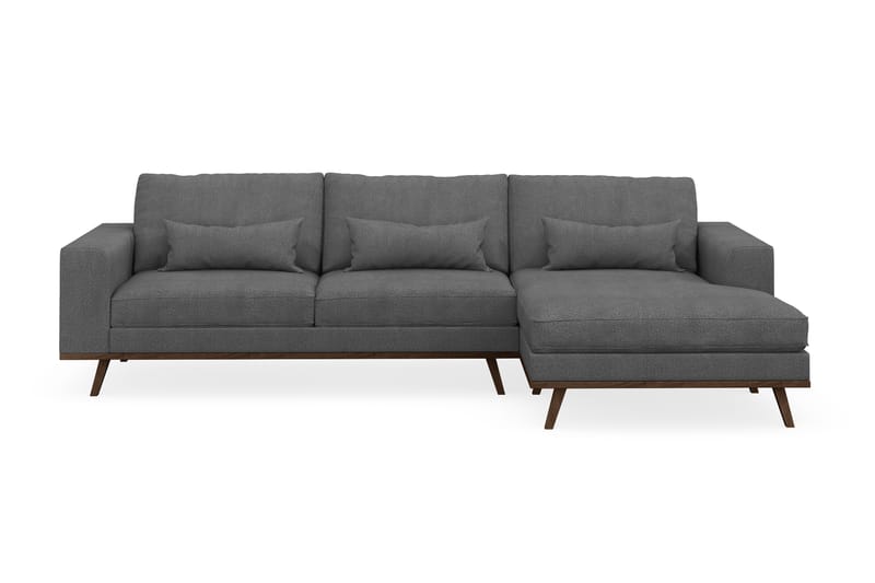 Copenhagen 4-sits Högervänd L-formad Divansoffa i Tyg - Mörkgrå - Möbler - Soffa - Divansoffa & schäslongsoffa
