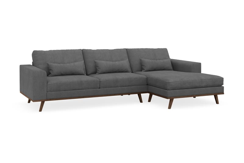 Copenhagen 4-sits Högervänd L-formad Divansoffa i Tyg - Mörkgrå - Möbler - Soffa - Divansoffa & schäslongsoffa