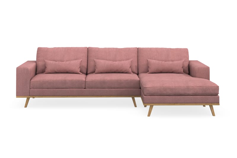 Copenhagen 4-sits Högervänd L-formad Divansoffa i Tyg - Rosa - Möbler - Soffa - Divansoffa & schäslongsoffa - 4 sits soffa med divan