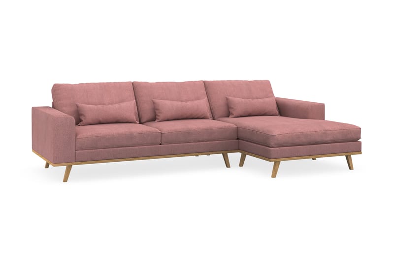 Copenhagen 4-sits Högervänd L-formad Divansoffa i Tyg - Rosa - Möbler - Soffa - Divansoffa & schäslongsoffa - 4 sits soffa med divan